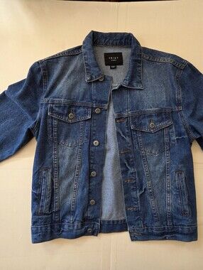 TRIOT Los Angeles Denim Trucker Jacket Medium Wash Blue Size Small